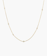 Multi Station Round Diamond Necklace-14k Yellow Gold / Natural Diamond / 16-18 inches