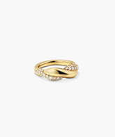Brioche Pavé Lab Grown Sapphire Ring-18k Gold Vermeil / Lab Grown Sapphire / 5