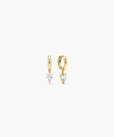 Bia Mini Hoops-18k Gold Vermeil / Lab Grown White Sapphire