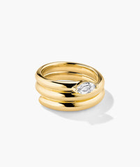 Boa Gemstone Coil Ring-18k Gold Vermeil / White Topaz / 7