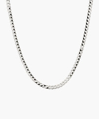 Flat Curb Chain Necklace-Sterling Silver / 20 inches