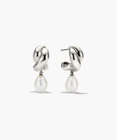 Brioche Pearl Drop Earring-Sterling Silver / Pearl