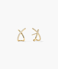 Pavé Diamond X Oversized Studs-14k Yellow Gold / Natural Diamond