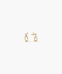 Pavé Diamond X Studs-14k Yellow Gold / Natural Diamond