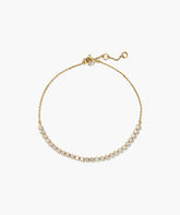 Lab Grown Sapphire Half Tennis Bracelet-18k Gold Vermeil / Lab Grown Sapphire / 6-7 inches