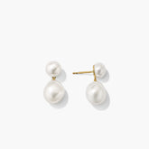 Bold Pearl Drop Earrings-18k Gold Vermeil / Pearl