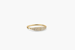 Pavé Diamond Slim Signet-14k Yellow Gold / Natural Diamond / 6