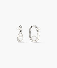 Dôme Figure Pearl Hoops-18k Gold Vermeil / Pearl