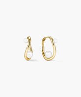 Dôme Figure Pearl Hoops-18k Gold Vermeil / Pearl