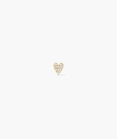 Piercing Studio - Single Pavé Diamond Heart Flat Back Stud-14k Yellow Gold / Natural Diamond