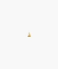 Single Puffy Pyramid Stud-14k Yellow Gold / Flat Back