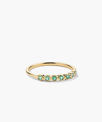 Bezel Emerald Half Eternity Band-14k Yellow Gold / Emerald / 9