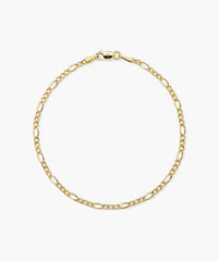 Figaro Chain Bracelet-14k Yellow Gold / 7.5 inches