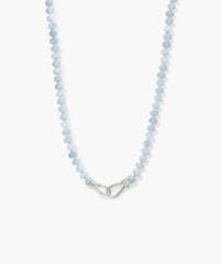 Isla Adjustable Lariat Necklace-Sterling Silver / Aquamarine / 20"