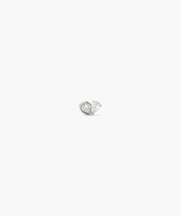 Piercing Studio - Two of Hearts Lab Grown Diamond Stud-14k White Gold / Lab Grown Diamond