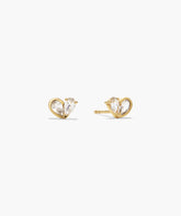 Two of Hearts Studs-18k Gold Vermeil / Lab Grown White Sapphire