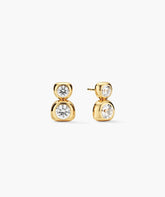 Inès Drop Studs-18k Gold Vermeil / Lab Grown White Sapphire