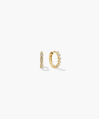 Bezel Lab Grown Diamond Huggies-14k Yellow Gold / Lab Grown Diamond