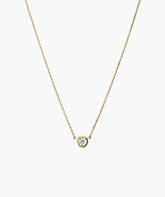 Bezel Lab Grown Diamond Necklace 0.25 ct-14k Yellow Gold / Lab Grown Diamond / 16-18 inches