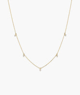 Multi Station Diamond Necklace-14k Yellow Gold / Natural Diamond / 14-16 inches