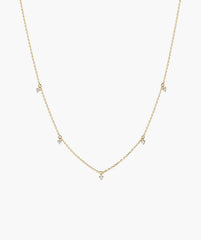 Multi Station Diamond Necklace-14k Yellow Gold / Natural Diamond / 14-16 inches