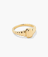 Charlotte Step Cut Signet Ring-14k Yellow Gold / 7