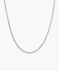 Zadie Bezel Lab Grown Sapphire Tennis Necklace-Sterling Silver / Lab Grown White Sapphire / 15.5 inches