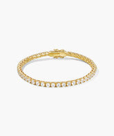 Lab Grown Sapphire Tennis Bracelet-18k Gold Vermeil / Lab Grown White Sapphire / 6.5 inches