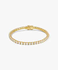 Lab Grown Sapphire Tennis Bracelet-18k Gold Vermeil / Lab Grown White Sapphire / 6.5 inches