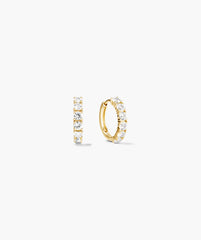 Lab Grown Sapphire Small Hoops-18k Gold Vermeil / Lab Grown White Sapphire