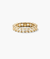 Aurora Oval Eternity Ring-18k Gold Vermeil / Lab Grown White Sapphire / 4