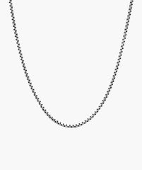 Round Box Chain Necklace-Oxidized Sterling Silver / 22 inches