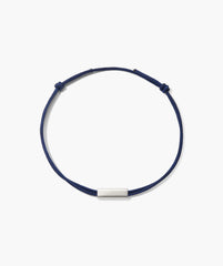 Bar Cord Bracelet-Sterling Silver, Green Cord / 7-8 inches