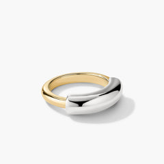 Mixed Tube Ring-Sterling Silver, 18k Gold Vermeil / 5