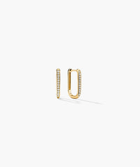Pavé Diamond Small U Hoops-14k Yellow Gold / Natural Diamond