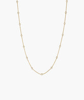 Lab Grown Sapphire Orbit Necklace-18k Gold Vermeil / Lab Grown White Sapphire