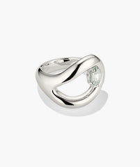 Organic Dôme Curve Gemstone Ring-Sterling Silver / Prasiolite / 10