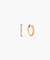 Pavé Lab Grown Sapphire Small Hoops-18k Gold Vermeil / Lab Grown Sapphire