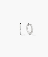 Pavé Lab Grown Sapphire Small Hoops-18k Gold Vermeil / Lab Grown Sapphire