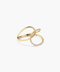 Interconnected Loop Pavé Diamond Ring-14k Yellow Gold / Natural Diamond / 5