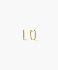 Pavé Diamond Huggie U Hoops-14k Yellow Gold / Natural Diamond