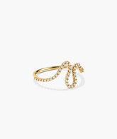 Interconnected Wave Pavé Diamond Ring-14k Yellow Gold / Natural Diamond / 5