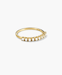 Pearl Half Eternity Ring-14k Yellow Gold / Pearl / 4