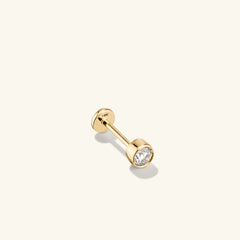 Flat Back Labret-14k White Gold