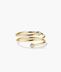 Diamond Coil Ring-14k Yellow Gold / Natural Diamond / 4