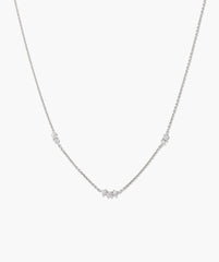 Floating Lab Grown Sapphire Necklace-Sterling Silver / Lab Grown Sapphire / 16-18"