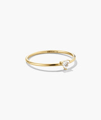 Gemstone Trillion Stacker Ring-14k Yellow Gold / White Topaz / 10