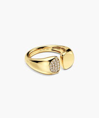 Sabine Open Signet Ring-14k Yellow Gold / Lab Grown Diamond / 7