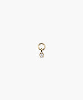 Mini Pear Diamond Hoop Charm-14k Yellow Gold / Natural Diamond