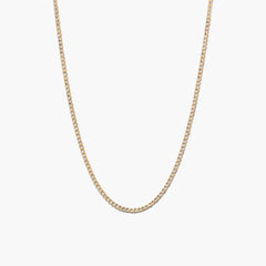 Flat Curb Chain Necklace-Sterling Silver / 20 inches